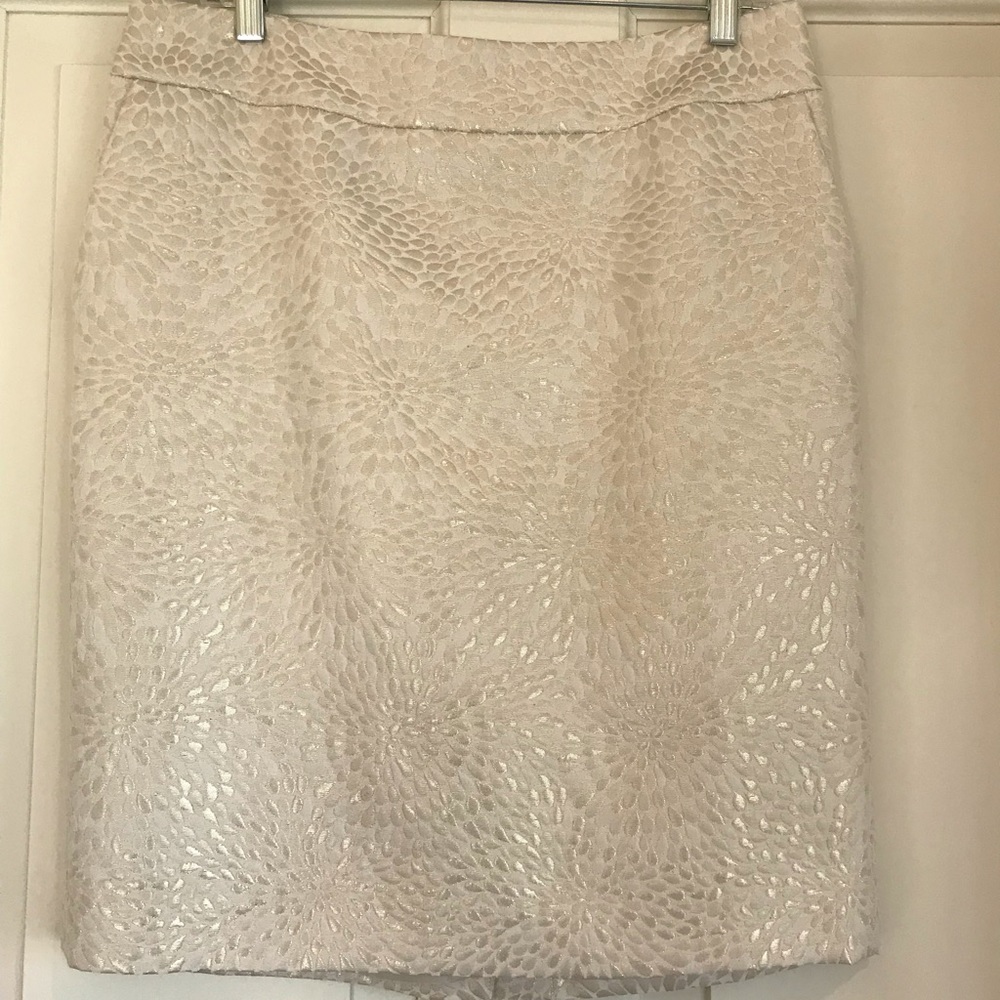 LOFT Off White Shimmery Skirt